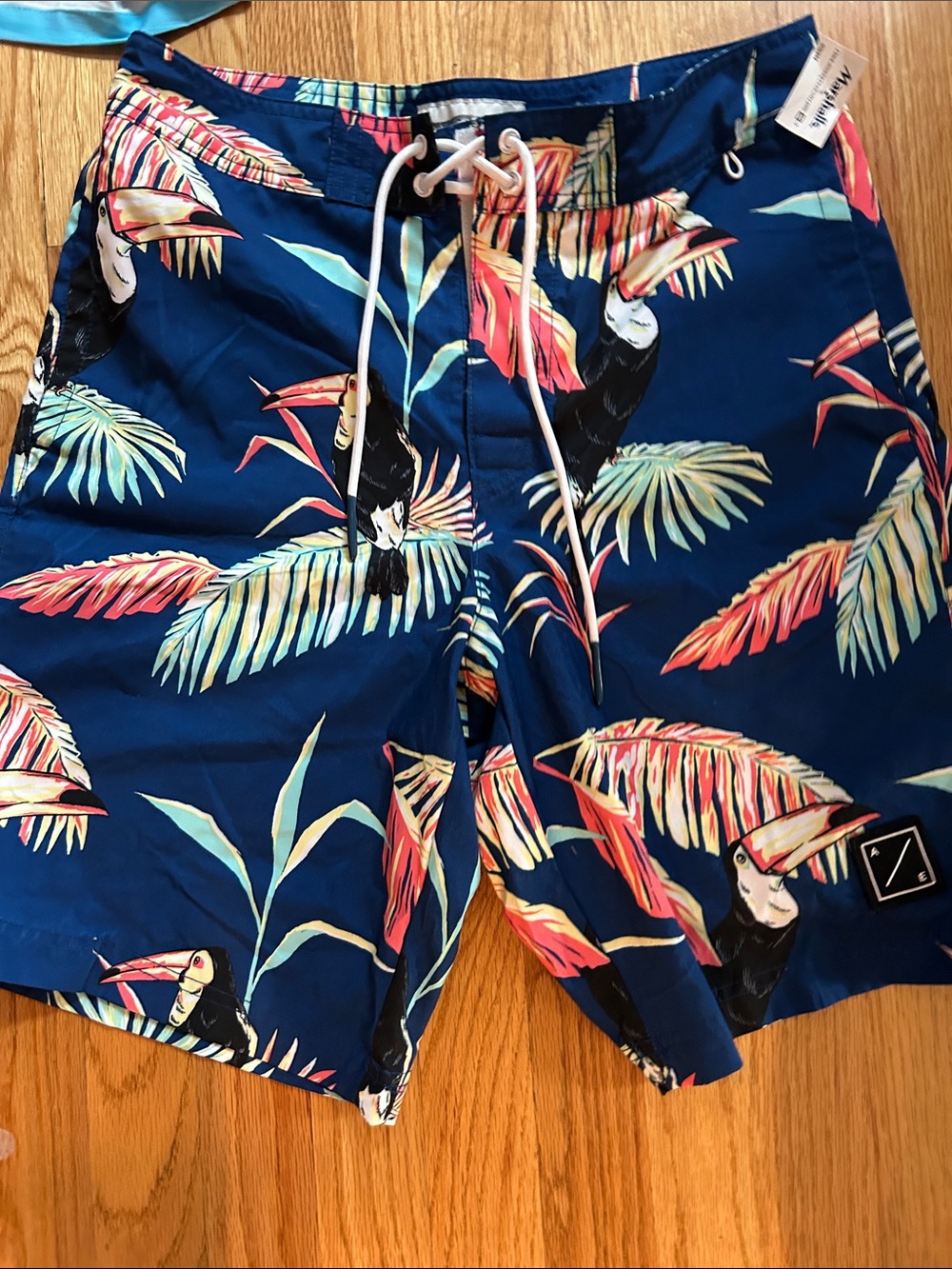 American Eagle Outfitters Navy Toucan Print Swim Trunks